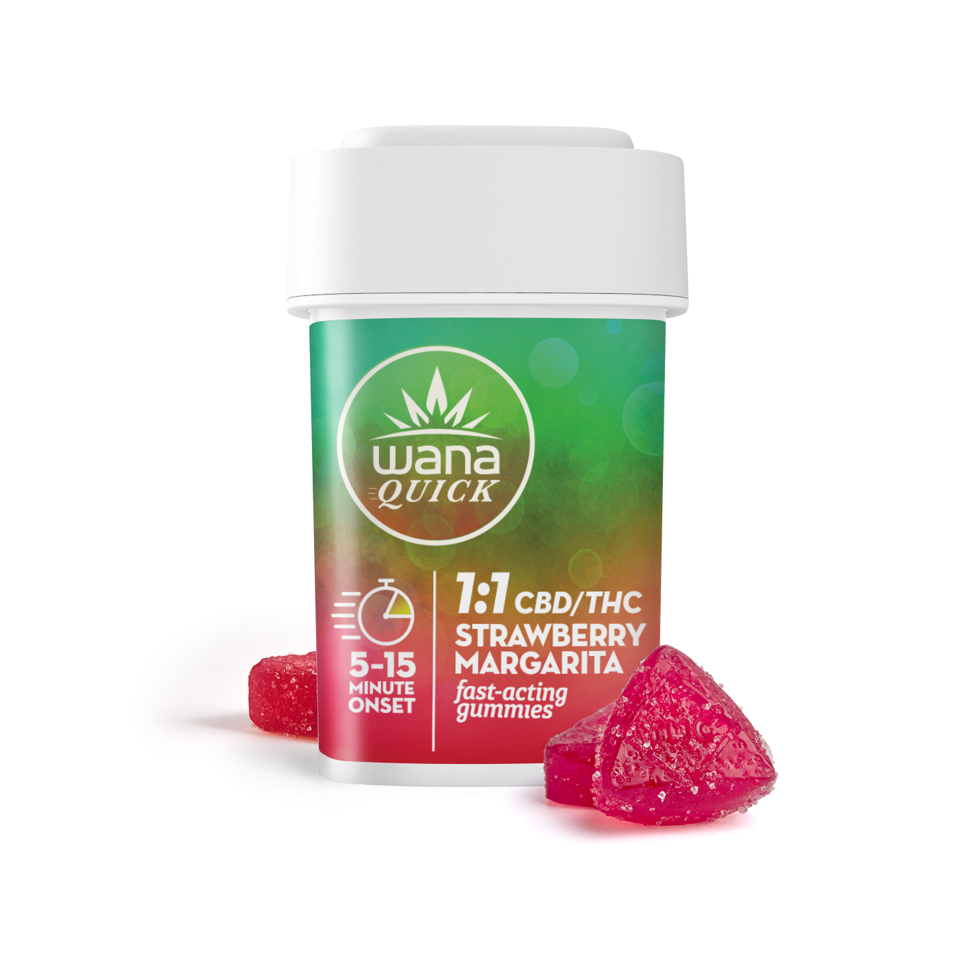 1:1 THC/CBD Strawberry Margarita Fast Acting Gummies 20pk | 100mg - Image 2