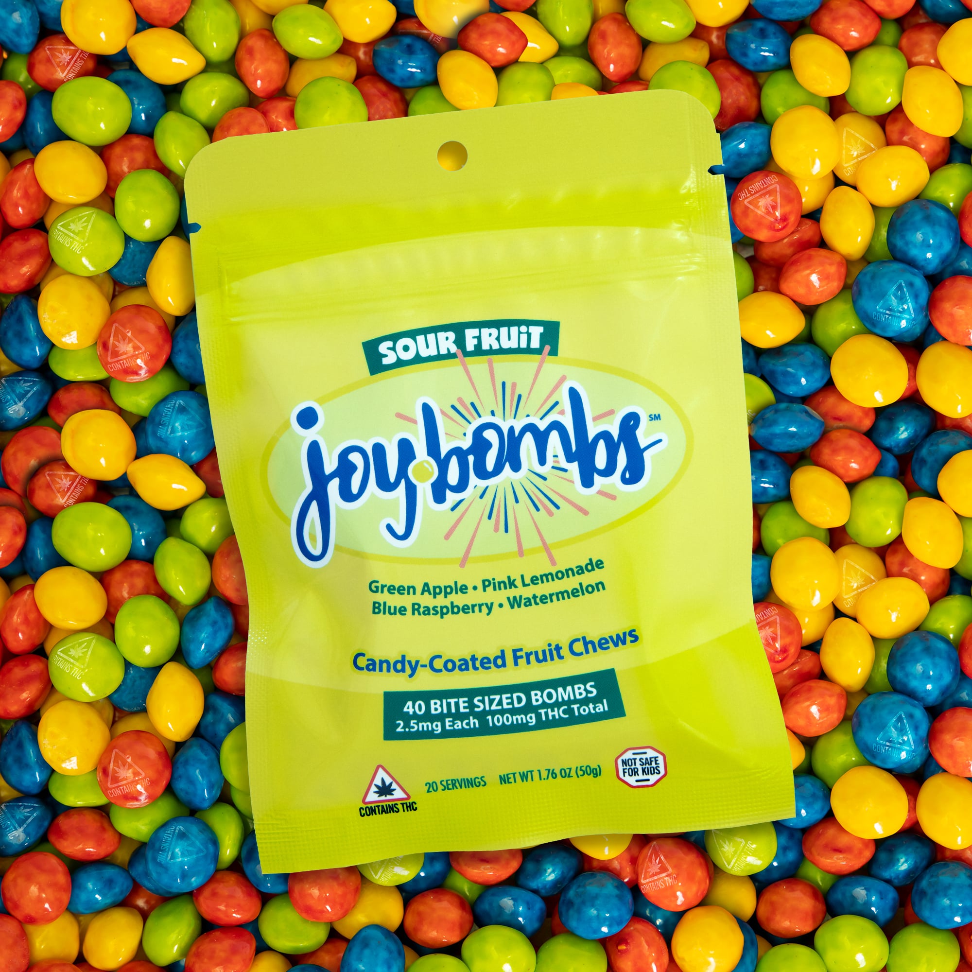 Sour Fruit Chews 40pk | 100mg - Image 2