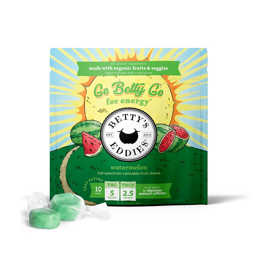 2:1 THC/THCv Watermelon Go Betty Go Fast Acting Fruit Chews 10pk | 50mg - Image 2