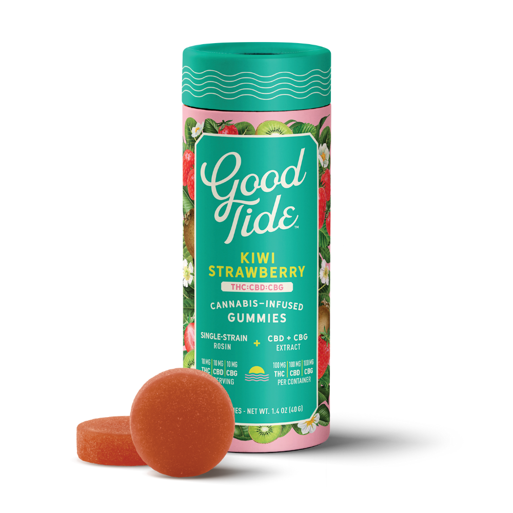 1:1:1 THC/CBD/CBG Kiwi Strawberry Rosin Gummies 10pk | 100mg - Image 2