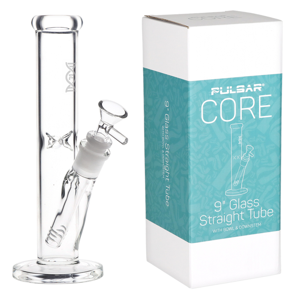 Pulsar CORE Straight Tube Glass Water Pipe | 9" | 14mm F