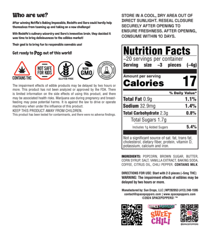 1:1 THC/CBD Sweet Chili Fast Acting Infused Popcorn 50pk | 100mg