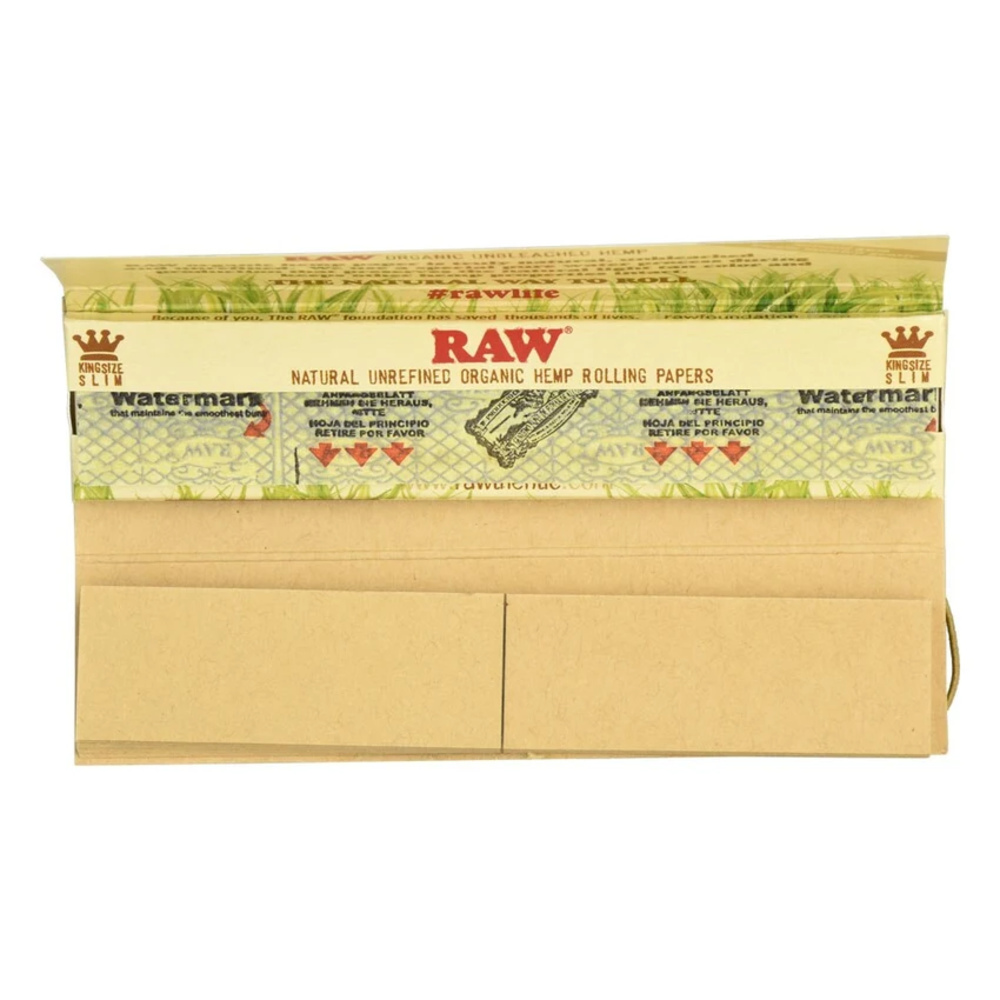 RAW Connoisseur Organic Hemp Rolling Papers & Tips | King