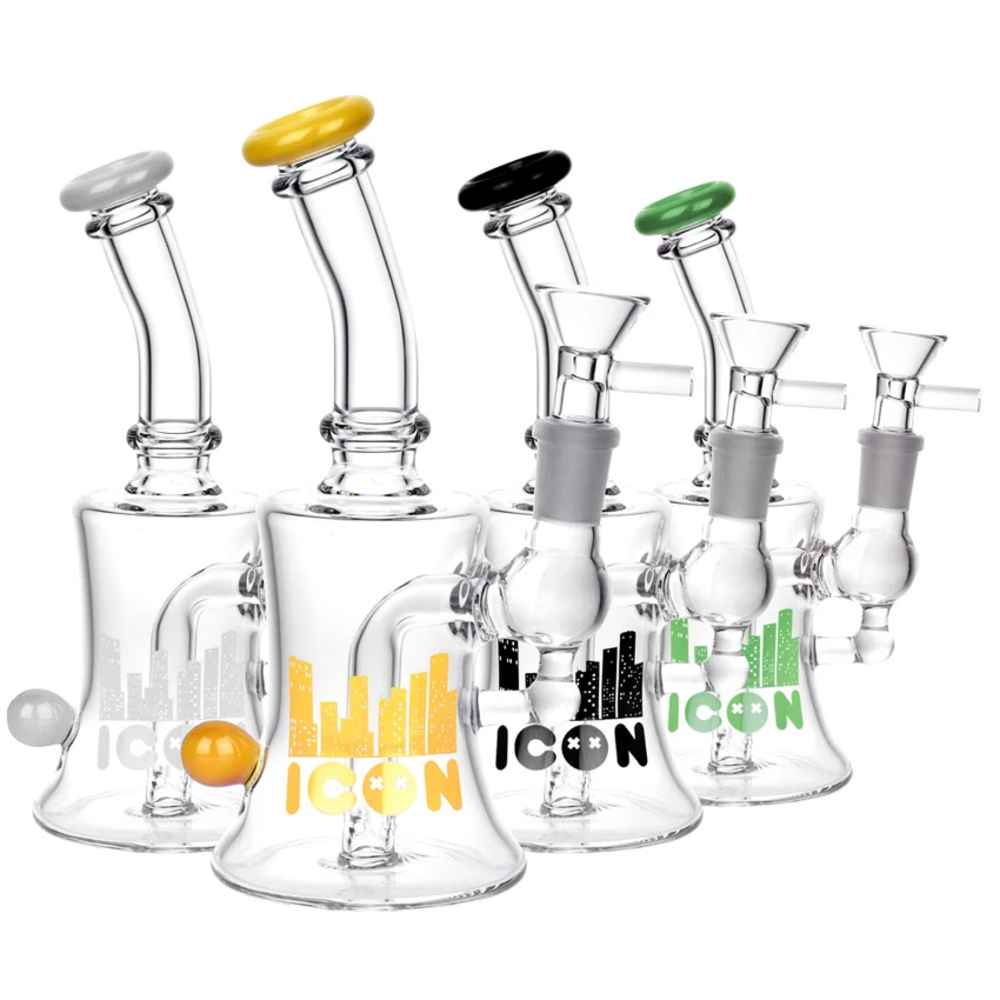 Diamond Glass Icon Baggins Glass Water Pipe | 7" | 14mm F