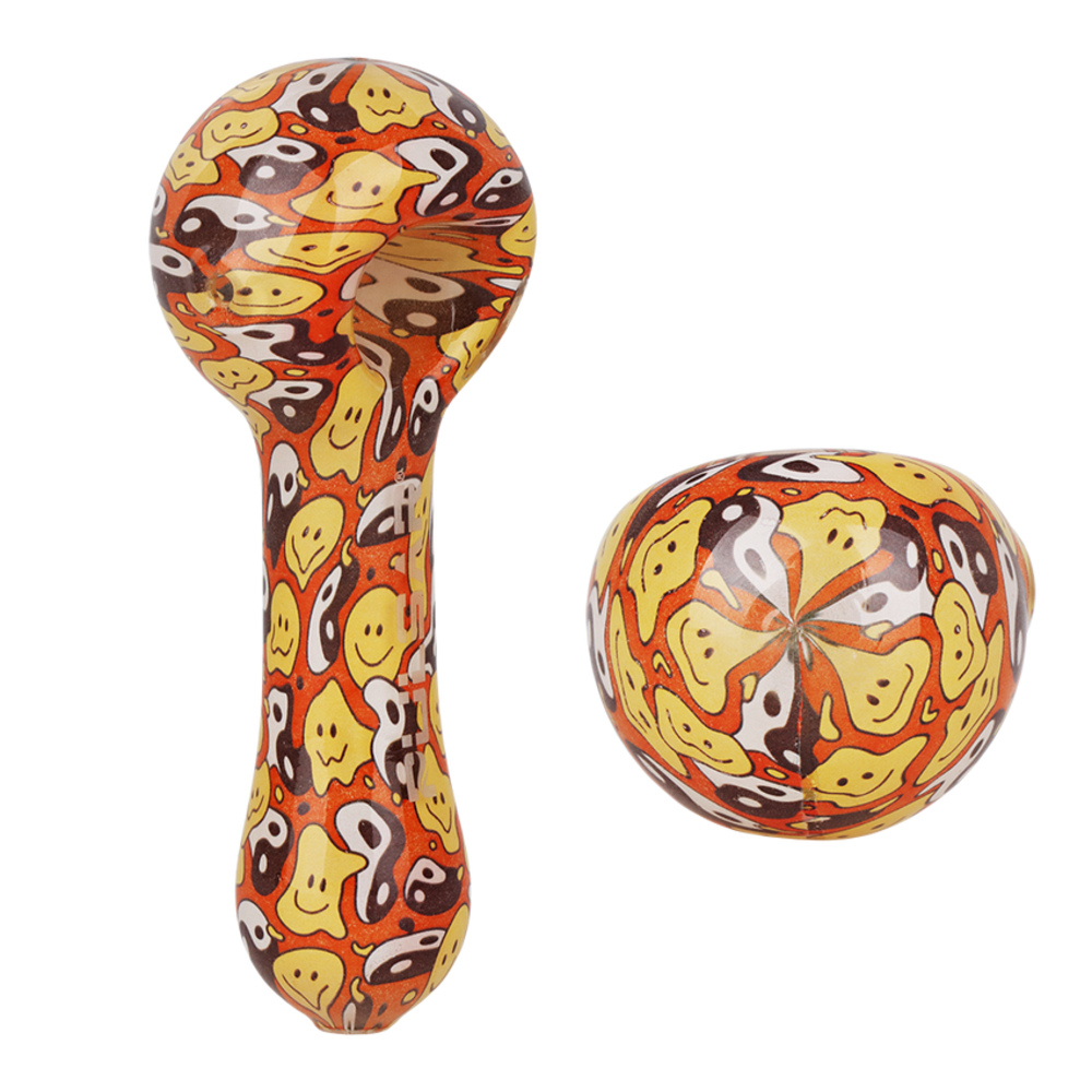 Pulsar Inside Print Glass Spoon Pipe | Yin Yang Y'all | 5"